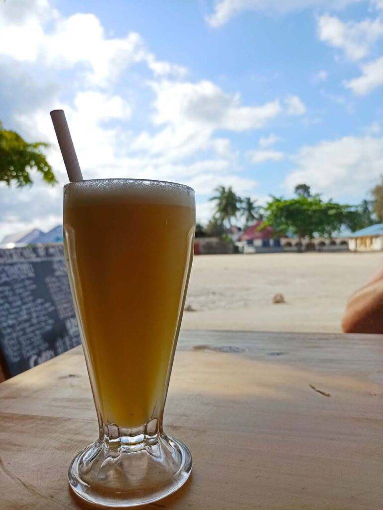 zanzibar napoje w restauracjach sok pomaranczowy Zanzibar ceny