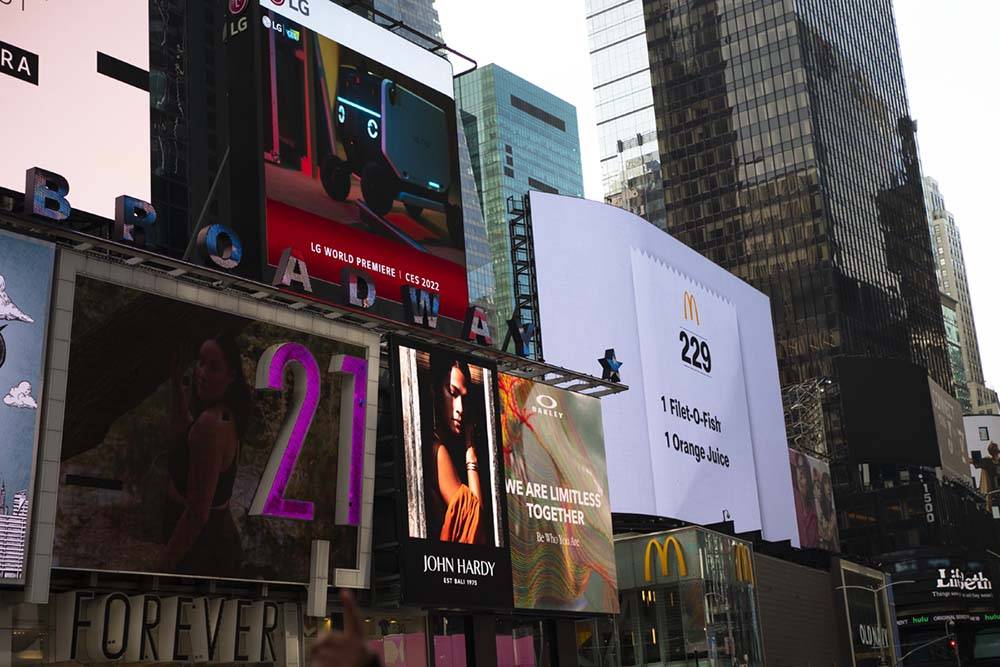 Nowy Jork ledowe reklamy na Ties Square