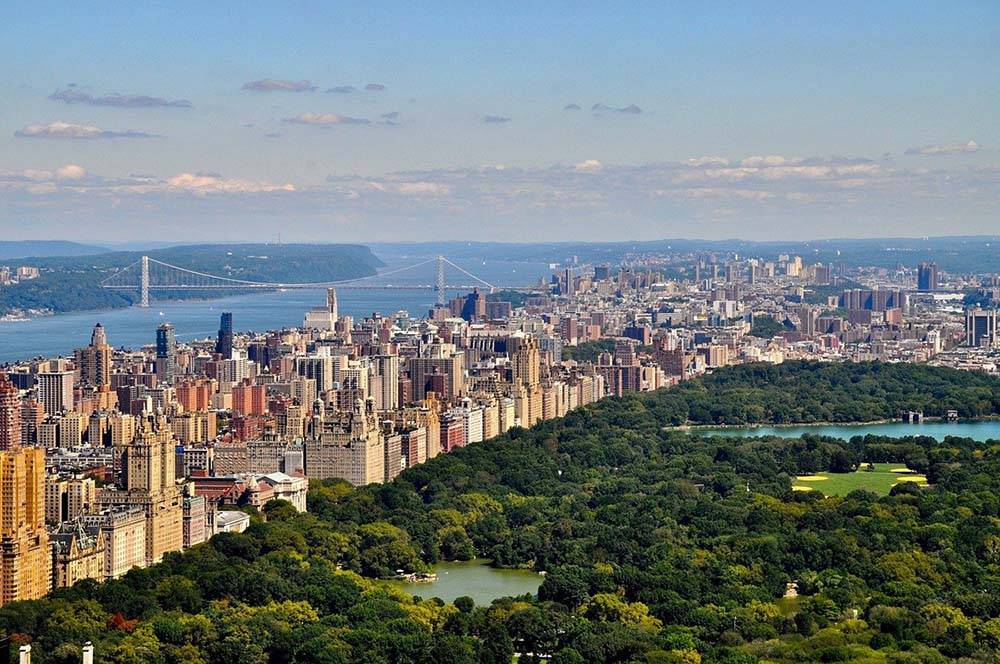 Widok na Central Park z lotu ptaka Nowy Jork atrakcyjne miejsca.