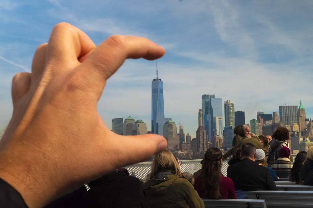 Panorama Manhattanu Nowy Jork i atrakcja miasta czyli wieża World Trade Center