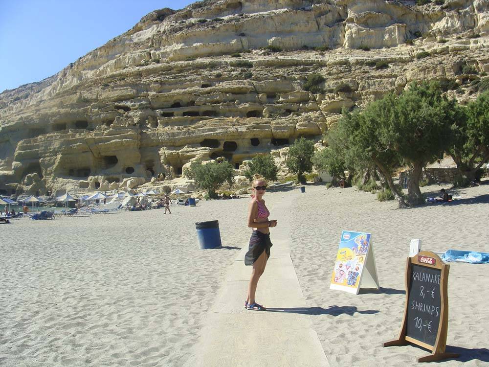 Popularne plaże na Krecie Matala Grecja