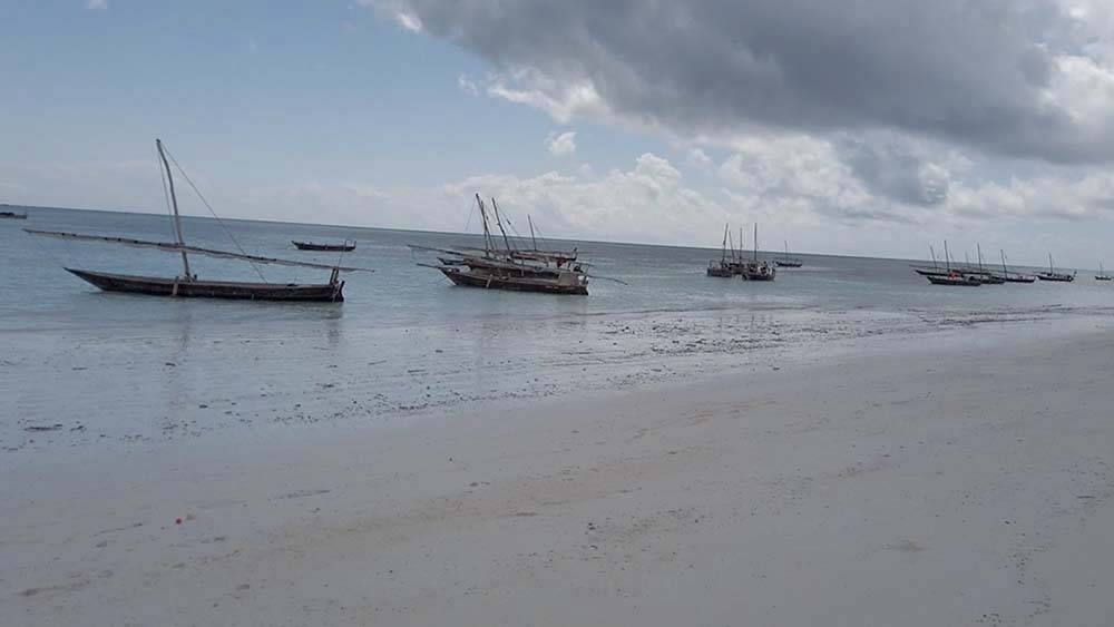 Zanzibar i łodzie, którymi lokalni wypływają na połowy ryb. Zanzibar ciekawostki i informacje o wyspie.