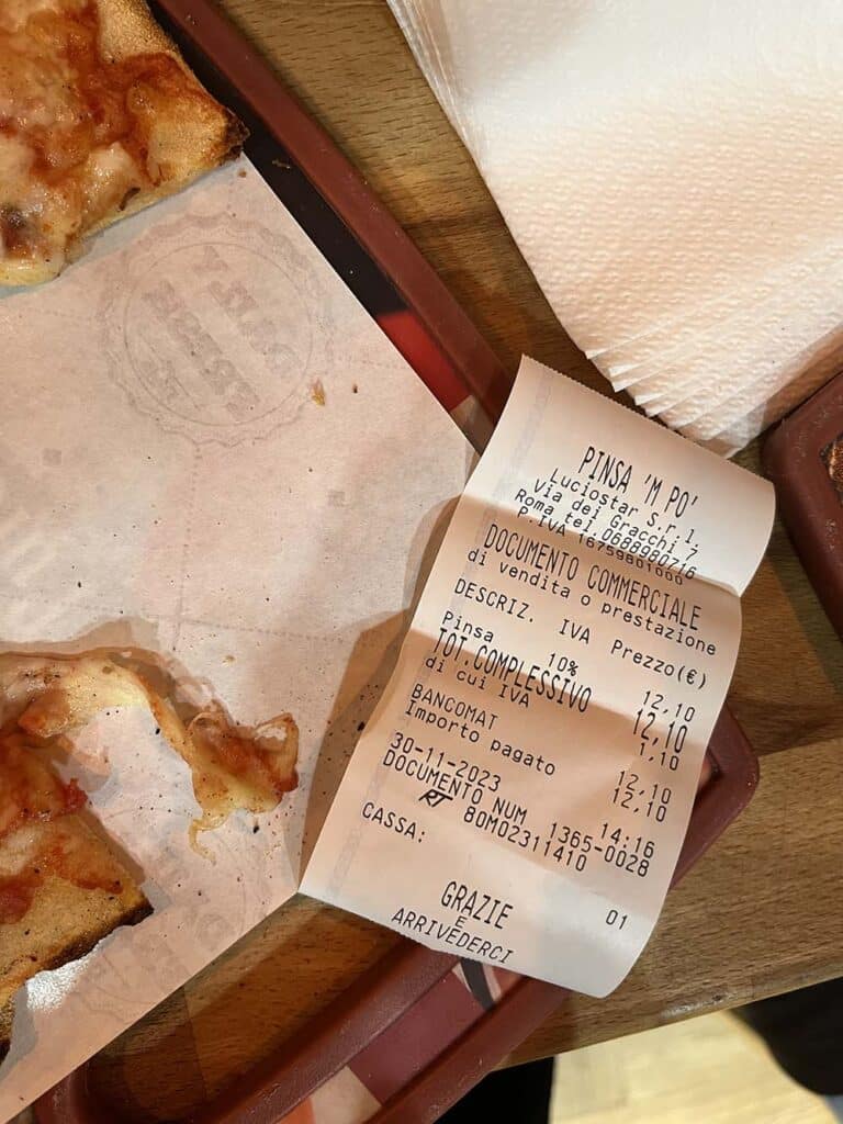 Ile kosztuje pizza w Rzymie?