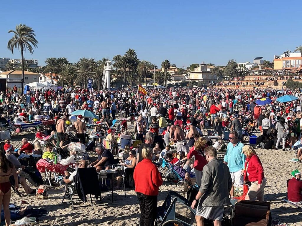 Pierwszy dzień świąt spędzony na plaży La Zenia Hiszpania